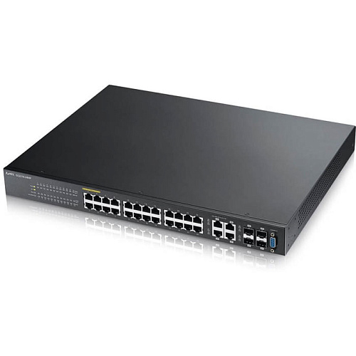 Коммутатор Zyxel GS2210-24HP, L2, 24xGbLAN PoE+, 4xCombo (SFP/LAN)