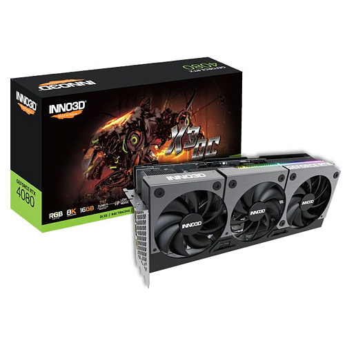 Видеокарта Inno3D GeForce RTX 4080 16384Mb, X3 OC 16 Gb (N40803-166XX-187049N) 1xHDMI, 3xDP, Ret