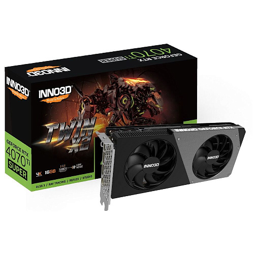 Видеокарта Inno3D GeForce RTX 4070 Ti 16384Mb, Twin X2 16 Gb (N407TS2-166X-186156N) 1xHDMI, 3xDP, Ret