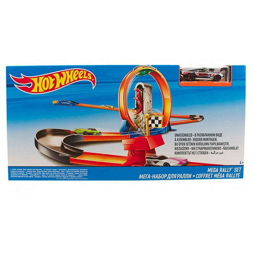 Hot Wheels DNN81 Трасса Mega Rally Set 3 в 1 с двумя базовыми машинками