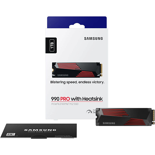 Внутренний SSD-накопитель 1000Gb Samsung 990 Pro with Heatsink (MZ-V9P1T0GW) M.2 2280 PCI-E 4.0 x4