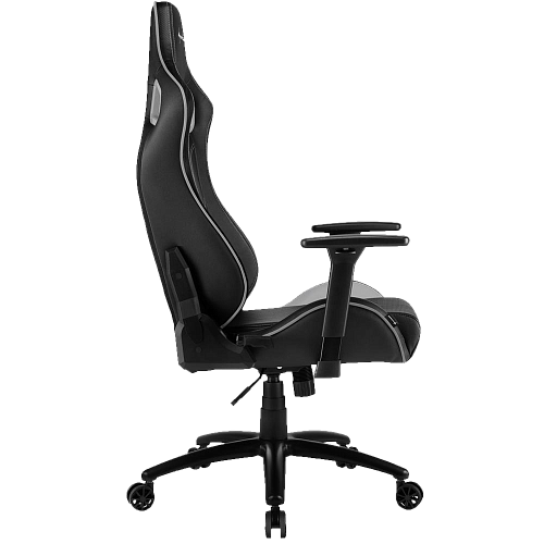 Кресло для геймера Sharkoon Elbrus 2 чёрно-серое (синтетическая кожа, регулируемый угол наклона, механизм качания) распродажа Игромир