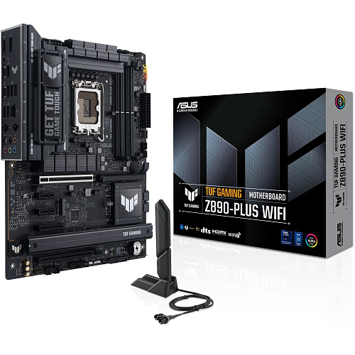 Материнская плата ASUS TUF Gaming Z890-Plus WiFi Z890 Soc-1851 4xDDR5, 4xSATA3, RAID, 4хM.2, 5xPCI-E16x, 6xUSB3.2, 2xUSB3.2 Type C, DP, HDMI, WiFi, 2.5Glan, ATX
