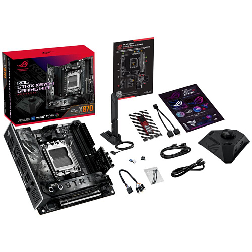 Материнская плата ASUS ROG Strix X870-I Gaming WiFi X870 Socket AM5 2xDDR5, 2xSATA3, RAID, 2xM.2, 1xPCI-E16x, 4xUSB3.2, 3xUSB3.2 Type C, DP, HDMI, WiFi, Glan, mini-ITX