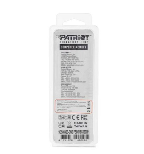 Модуль памяти DIMM 16Gb DDR5 PC44800 5600MHz PATRIOT (PSD516G560081) УЦЕНКА