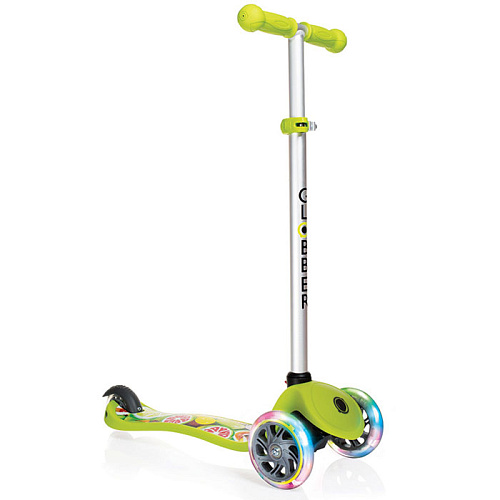 Самокат Globber Primo Fantasy с 3 светящимися колесами (Fruitness Lime Green)