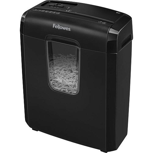Уничтожитель бумаг Fellowes PowerShred 6C (секр.P-4)/фрагменты/6лист./11лтр./скрепки/скобы/пл.карты