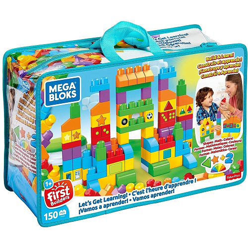 Мешок c конструктором Mattel Mega Bloks Набор Обучающих блоков, 150 деталей FVJ49