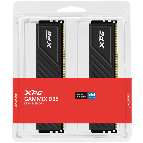 Модуль памяти DIMM 32Gb 2х16Gb DDR4 PC25600 3200MHz ADATA XPG Gammix D35 Black (AX4U320016G16A-DTBKD35)