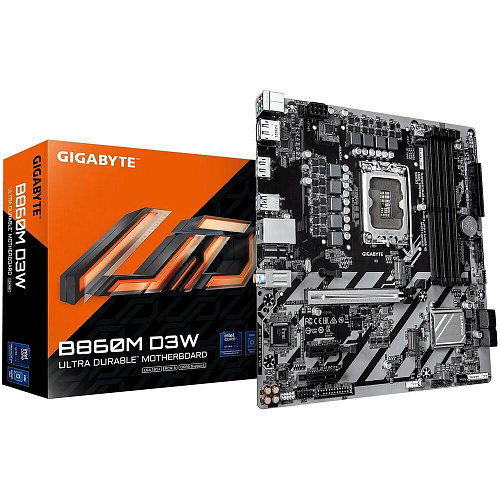 Материнская плата Gigabyte B860M D3W B860 Soc-1851 4xDDR5, 4xSATA3, RAID, 2хM.2, 1xPCI-E16x, 3xUSB3.2, DP, HDMI, Glan, mATX