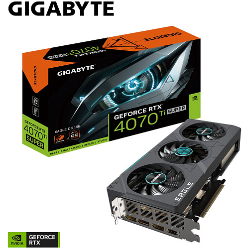 Видеокарта Gigabyte GeForce RTX 4070 Ti Super 16384Mb, Eagle OC 16 Gb (GV-N407TSEAGLE OC-16GD) 1xHDMI, 3xDP, Ret