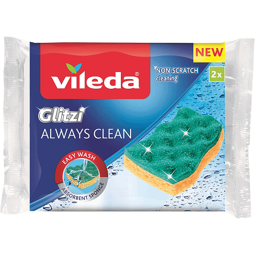 Губка для посуды Vileda Glitzi Always Clean, 2 шт.