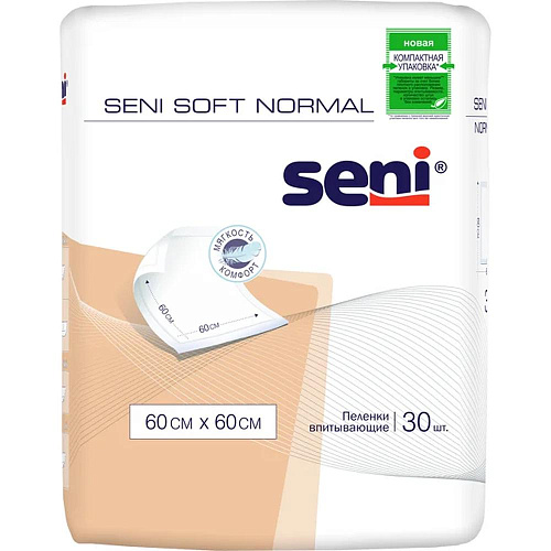 Пеленки Seni Soft Normal 60 x 60 cм, NEW (30 шт.)