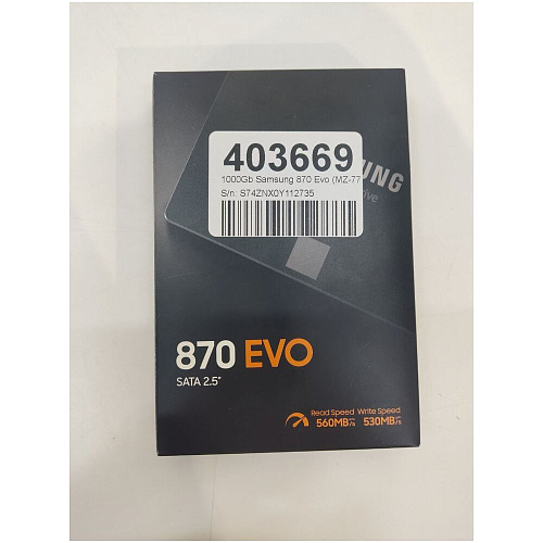 Внутренний SSD-накопитель 1000Gb Samsung 870 Evo (MZ-77E1T0BW) SATA3 2.5" УЦЕНКА