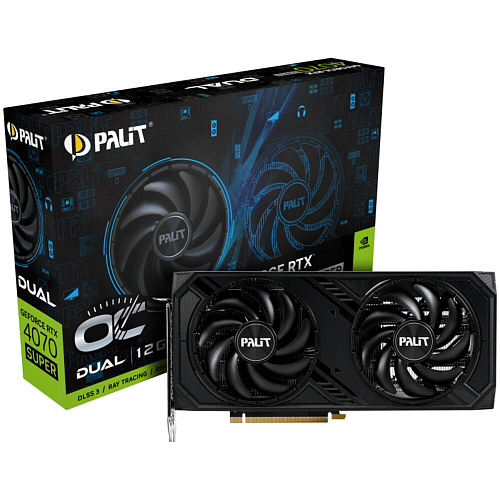 Видеокарта Palit GeForce RTX 4070 Super 12288Mb, Dual OC 12G (NED407SS19K9-1043D) 1xHDMI, 3xDP, Ret