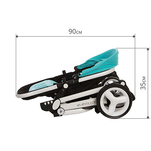 Коляска-трансформер Babyruler ST166 Tiffany Бирюзовый + Утепленный чехол на ноги + Зимний капюшон 