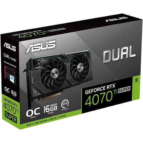 Видеокарта ASUS GeForce RTX 4070 Ti Super 16384Mb, Dual OC 16G (Dual-RTX4070TIS-O16G) 1xHDMI, 3xDP, Ret
