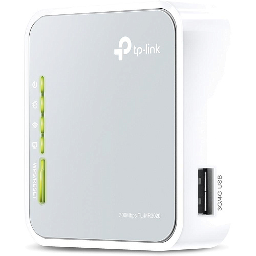 Беспроводной маршрутизатор TP-LINK TL-MR3020, 802.11n, 150Мбит/с, 2.4ГГц, 1xLAN/WAN, 1xUSB2.0, поддержка 3G/4G модема