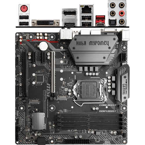 Материнская плата MSI B360M Mortar Илья Муромец B360 Socket-1151v2 4xDDR4, 4xSATA3, 2xM.2, 2xPCI-E16x, 1xUSB3.1, 1xUSB3.1 Type C, DVI-D, DP, HDMI, Glan, mATX