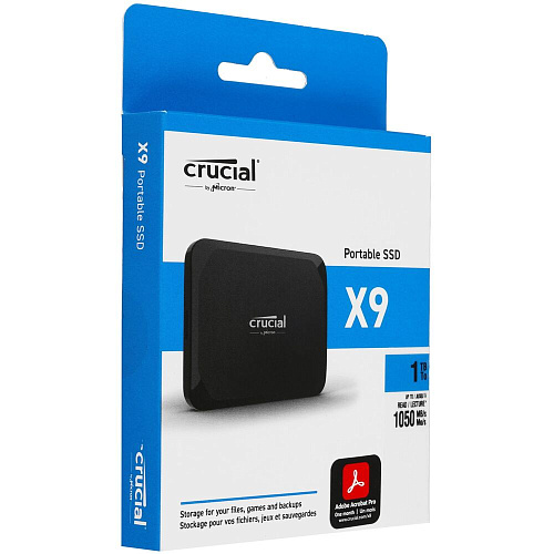 Внешний SSD-накопитель 1Tb Crucial X9 CT1000X9SSD9 (SSD) USB 3.2 Type C черный
