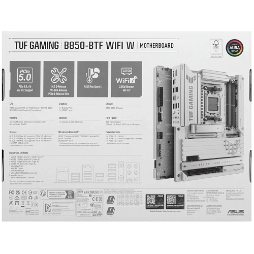 Материнская плата ASUS TUF Gaming B850-Plus WiFi B850 Socket AM5 4xDDR5, 4xSATA3, RAID, 3xM.2, 2xPCI-E16x, 7xUSB3.2, 1xUSB3.2 Type C, DP, HDMI, WiFi, 2.5Glan, ATX