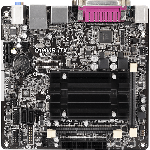 Материнская плата ASRock Q1900B-ITX Intel Celeron J1900, 2xDDR3 SO-DIMM GLan, mini-ITX Ret 