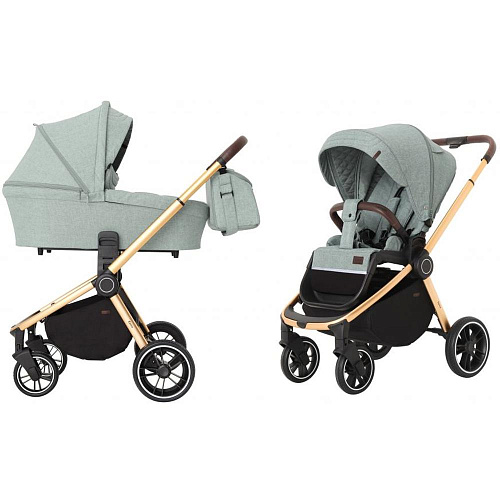 Коляска 2 в 1 Carrello Epica CRL-8510/1 Tea Green оливковый (золотая рама)
