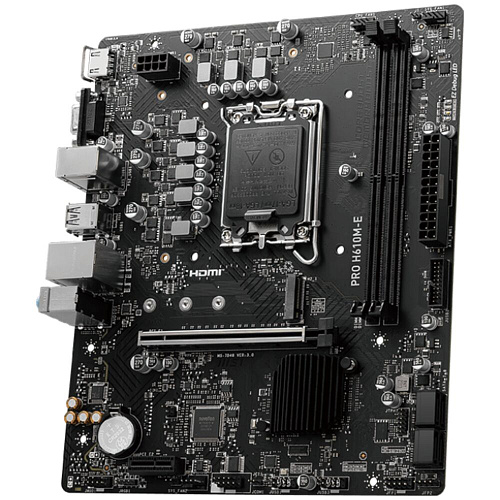 Материнская плата MSI Pro H610M-E H610 Socket-1700 2xDDR5, 4xSATA3, 1xM.2, 1xPCI-E16x, 2xUSB3.2, D-Sub, HDMI, Glan, mATX УЦЕНКА