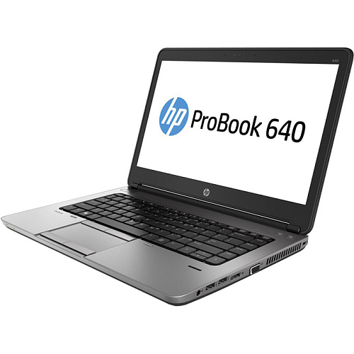 Ноутбук HP ProBook 640 G1 14"(1366x768 (матовый))/Intel Core i5 4200M(2.5Ghz)/4096Mb/500Gb/DVDrw/Int:Intel HD4600/Cam/BT/WiFi/55WHr/war 1y/2kg/silver/black/DO