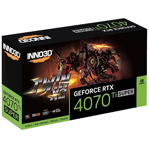 Видеокарта Inno3D GeForce RTX 4070 Ti 16384Mb, Twin X2 16 Gb (N407TS2-166X-186156N) 1xHDMI, 3xDP, Ret