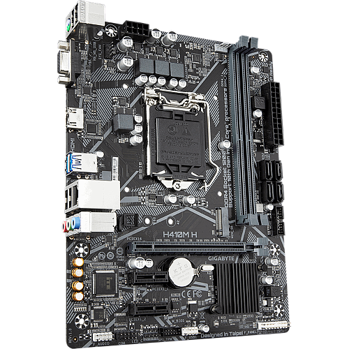 Материнская плата Gigabyte H410M H H410 Socket-1200 2xDDR4, 4xSATA3, 1xM.2, 1xPCI-E16x, 2xUSB3.2, D-Sub, HDMI, Glan, mATX