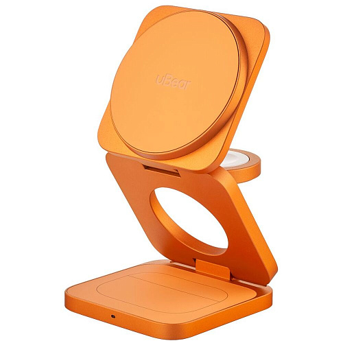 Беспроводная зарядная панель 3 в 1 Для IPhone, Apple Watch, Airpods uBear Balance Slim Qi2.2 35W Orange