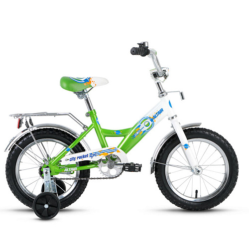 Двухколесный велосипед ALTAIR CITY BOY 14 (14" 1 ск.) белый/зеленый