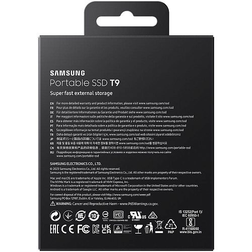 Внешний SSD-накопитель 1Tb Samsung T9 MU-PG1T0B/WW (SSD) USB 3.2 Type C Черный