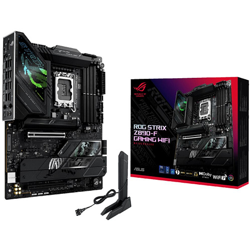 Материнская плата ASUS ROG Strix Z890-F Gaming WiFi Z890 Soc-1851 4xDDR5, 4xSATA3, RAID, 5хM.2, 2xPCI-E16x, 10xUSB3.2, 2xUSB3.2 Type C, DP, HDMI, WiFi, 2.5Glan, ATX