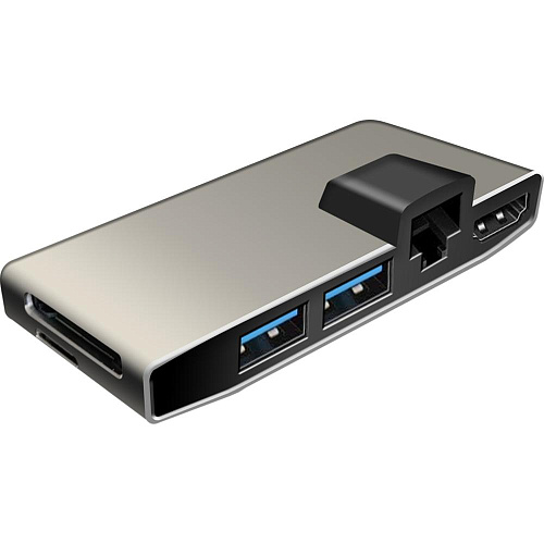 Card Reader внешний GiNZZU, (GR-867UB) Черный Type C HDMI+2xUSB3.0+GIGA LAN+U3:SD/TF