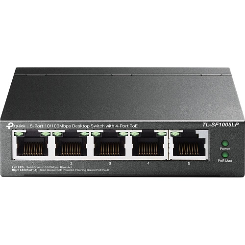Коммутатор TP-LINK TL-SF1005LP неуправляемый 5 портов 10/100Мбит/с 4xPoE