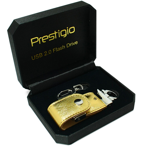 USB Flash накопитель 16GB Prestigio Leather Flash Drive NAND Gold (EJPLDF16PLGDA)