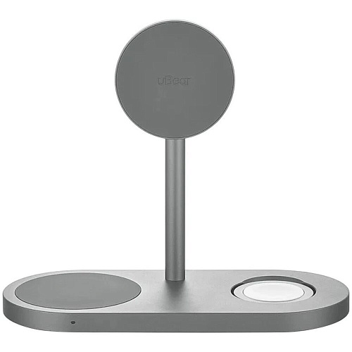 Беспроводная зарядная панель 3 в 1 Для IPhone, Apple Watch, Airpods uBear Stage Ultra Qi2.2 35W Grey
