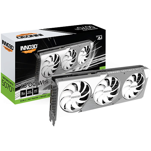 Видеокарта Inno3D GeForce RTX 5070 Ti 16384Mb, X3 OC White 16 Gb (N507T3-16D7X-176068W) 1xHDMI, 3xDP, Ret