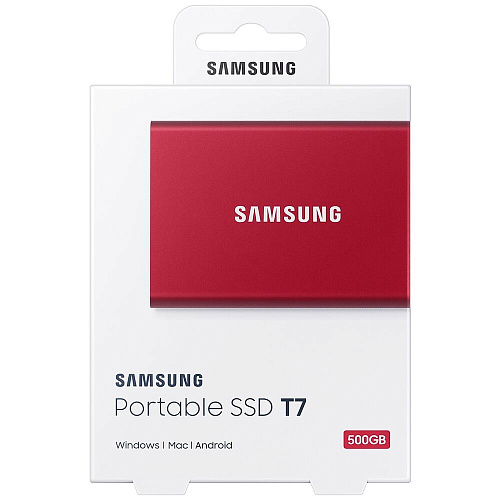 Внешний SSD-накопитель 500Gb Samsung T7 MU-PC500R/WW (SSD) USB 3.2 Type C Красный
