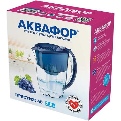 Фильтр кувшин для воды Аквафор Престиж А5 2.8л cherry