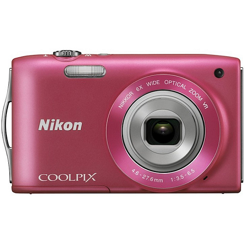 Компактная фотокамера Nikon Coolpix S3300 Pink (16Mpx, 6x zoom, 2.7"LCD)