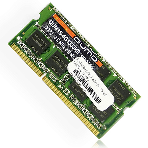 Модуль памяти SO-DIMM DDR3 4Gb PC10660 1333Mhz Qumo (QUM3S-4G1333K9R)