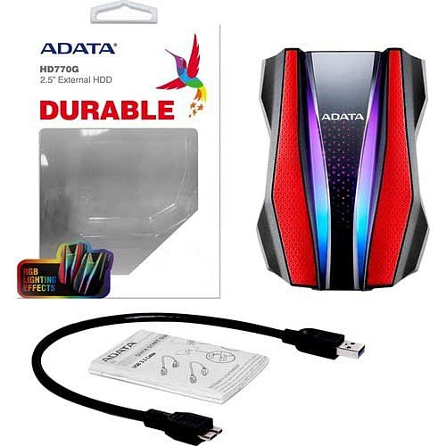 Внешний жесткий диск 2.5" 1Tb A-Data ( AHD770G-1TU32G1-CRD ) USB 3.1 HD770G Красный