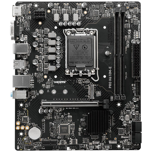 Материнская плата MSI Pro H610M-E H610 Socket-1700 2xDDR5, 4xSATA3, 1xM.2, 1xPCI-E16x, 2xUSB3.2, D-Sub, HDMI, Glan, mATX УЦЕНКА