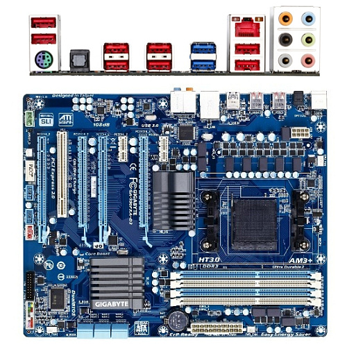 Материнская плата Gigabyte GA-990FXA-D3 Soc-AM3+ AMD 990FX 4xDDR3, Raid, 2xUSB 3.0, 6xSATA 6Gb/s, 4xPCI-E 16x, GLAN ATX Ret УЦЕНКА