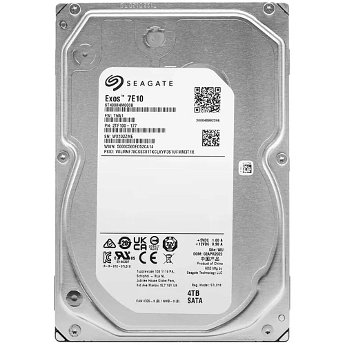 Внутренний жесткий диск 3,5" 4Tb Seagate (ST4000NM000B) 256Mb 7200rpm SATA3 Exos 7E10 RECERTIFIED