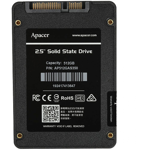 Внутренний SSD-накопитель 512Gb Netac AS350 AP512GAS350-1 SATA3 2.5"