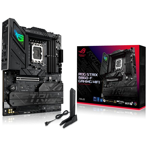 Материнская плата ASUS ROG Strix B860-F Gaming WiFi B860 Soc-1851 4xDDR5, 4xSATA3, RAID, 4хM.2, 2xPCI-E16x, 7xUSB3.2, 2xUSB3.2 Type C, DP, HDMI, WiFi, 2.5Glan,ATX